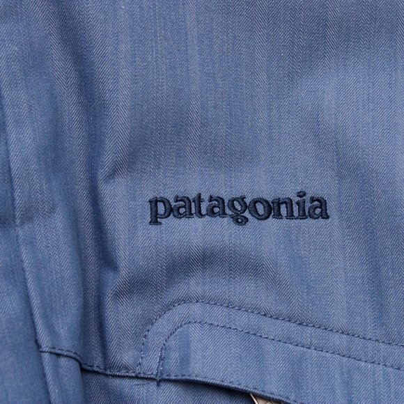 Patagonia Men's Outdoor Rain Jacket Large Blue Mesh Lined with Removable Hood - Picture 8 of 9